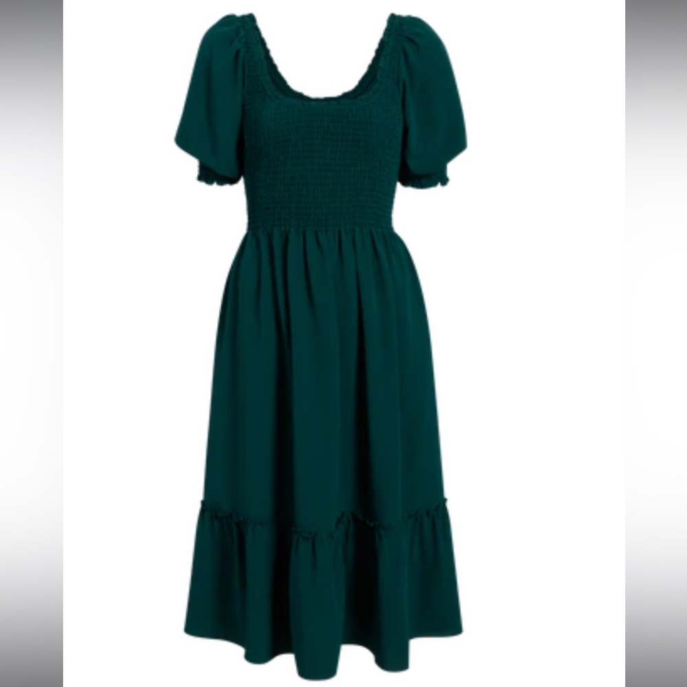 Hillhouse The Crepe Louisa Nap Dress in Botanical Garden Holiday Large
